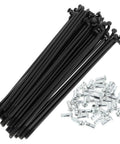Universal Bicycle Spokes Set 12G 123mm Length With Nipples Black Carbon Steel 36 Spokes And 36 Nipples For Plug And Play Wheel Repair