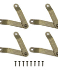 Heavy Duty Lid Folding Support Hinges With 8 Mounting Screws For Cabinets, Chests, Jewelry Boxes And Wooden Boxes, Bronze Coated Iron Stay Hinge
