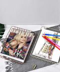 Gold Desk Paper Organizer Tray with big capacity holding magazines and mail, metal letter tray file holder on gray desk