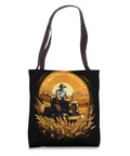 Combine Harvester Inspired Tote Bag For Farm Lovers And Farm Owners Who Dig Agriculture Gear, farmer on harvester illustration