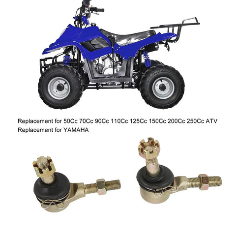 M10 Pair Ball Joint And Tie Rod End Replacement Kit For Atv Utv Off Road Suspension Restore Heavy Duty Oem Spec steering parts beside blue ATV.