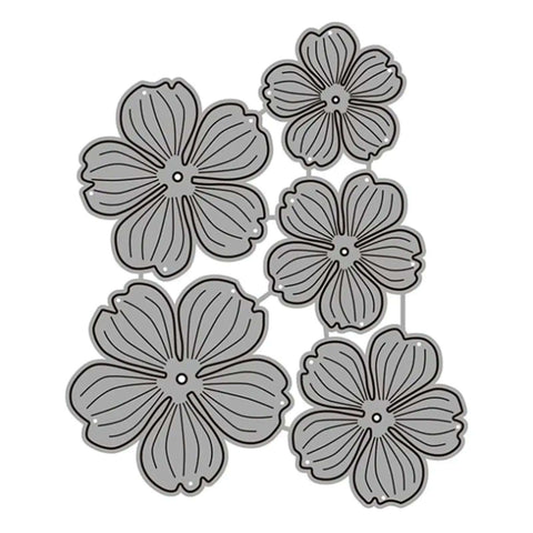 3D Flower Frame Metal Die Cuts Set for Scrapbooking and Card Making with Leaves, Floral Embossing Dies, Silver Finish, 4.92x4.05 inches