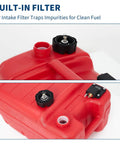 3 Gallon Marine Transfer Tank With Hose For Boats, I Shape Handle, 12 Liter Capacity, Level Indicator, Integrated Filter