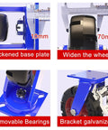Tough As Nails Heavy Duty Industrial Caster Wheels 4 Pack, featuring thickened base plate and removable bearings.