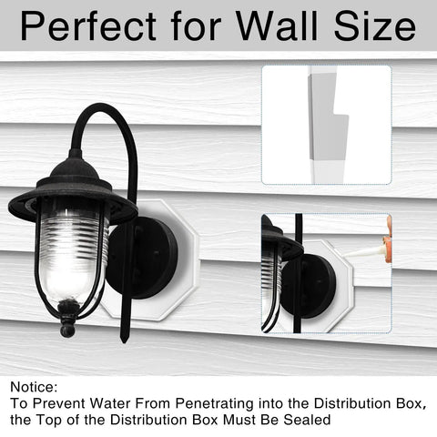 2 Pack Siding Mounting Blocks With Built In Electrical Box For Vinyl Siding Light Mounting Kit, white wall light on siding