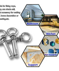 Heavy Duty Stainless Steel Eye Bolt Anchors For Walls, Concrete And Brick, Expansion Bolts With Ring Eyes, M6 Size