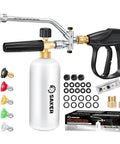 Foam Cannon Dual Connector For Pressure Washer Kit With Switchable Foam And Water Spray Gun Car Wash And Detailing Tool Quick Connect Dual Inlet Built To Last Includes Five Color Nozzle Set For Tailored Cleaning