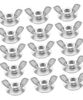 20 Pcs Stainless Steel Quick Release Shutter Fasteners With Backplate Bolts for hurricane shutters, showing metal wing nuts