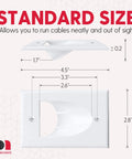 Two Pack Wall Plate Cable Pass Through With Bracket In Wall Cable Management Kit dimensions and standard size features