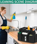 Wearable Cleaning Caddy Bag Pro Grade with Adjustable Shoulder Strap in kitchen scene, large capacity for housekeepers