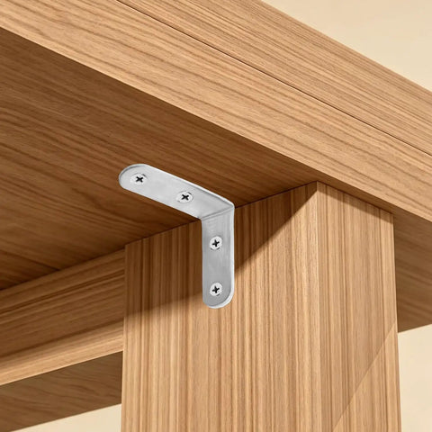 Stainless Steel Angle Corner Bracket With Screws 10 Pack 50x50mm Right Angle Braces for DIY furniture repair on wooden frame