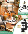 Go To Floor Standing Magnifier With Light And Stand, 12X Large Illuminated Magnifier, used as desk and floor lamp in living room