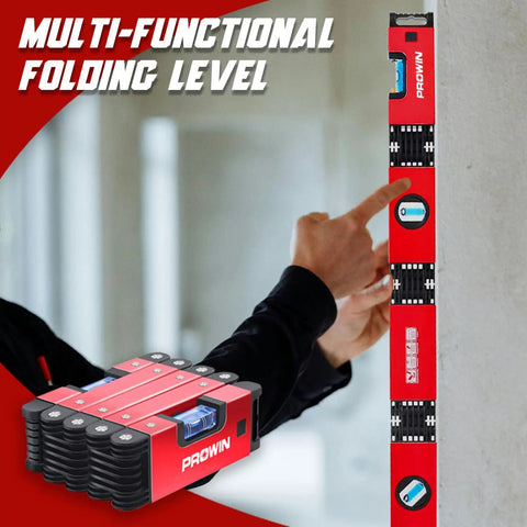 Built Tough 28 Inch Folding Level And Precision Bubble Ruler Featuring No Sweat Setup Compact Fold Flat Storage Seriously Solid For Job Sites Home Reno Projects Demanding Dead On Accuracy All Day Long