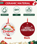 Two-Sided Sublimation Ceramic Ornament Blanks, 3-Inch Round White Ceramic Ornaments For DIY Crafts, front and back view