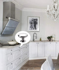 Sleek Polished Chrome Cabinet Knobs 4 Pack Round Mushroom Drawer Handles, 30mm Diameter, Zinc Alloy, Includes M4 Screws, Front Thickness About 25mm Fit, No Fuss Kitchen Upgrade for Cabinets and Furniture on white kitchen cabinets
