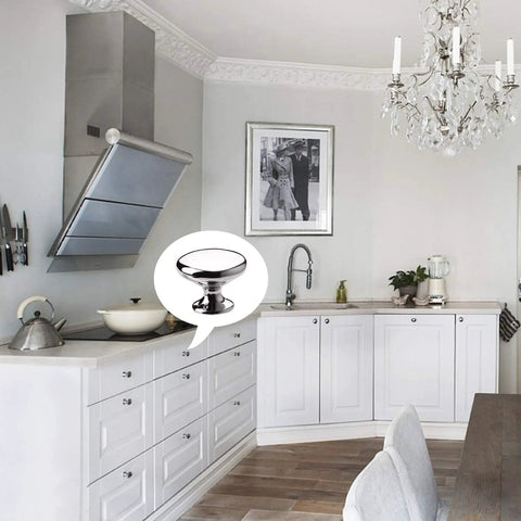 Sleek Polished Chrome Cabinet Knobs 4 Pack Round Mushroom Drawer Handles, 30mm Diameter, Zinc Alloy, Includes M4 Screws, Front Thickness About 25mm Fit, No Fuss Kitchen Upgrade for Cabinets and Furniture on white kitchen cabinets