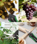 Two Pack Curved Blade Garden Pruners, Lightweight 6.5 Inch Pruning Shears With Ergonomic Non Slip Grips used for trimming plants and grapes