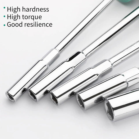 Fort Knox Tough Hex Nut Driver Socket Set Featuring Six Millimeter Wrench And Precision Screwdriver Bits, chrome hex sockets.