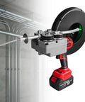 Heavy Duty Brushless Wire Tugger Electric Cable Pulling Machine With Variable Speed And Four Steel Guide Wheels for plumbing tasks.