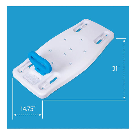 Portable Shower Bench For Tub With Adjustable Width Fits Most Bathtubs Contoured Seating For Maximum Comfort Supports Up To 300 Pounds