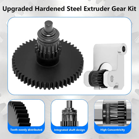 Beefed Up Hardened Steel Extruder Gear With Integrated Shaft For 5M And 5M Pro Direct Drive Replacement Nano Coating POM Gears
