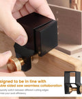 Aluminum Alloy Dovetail Jig Marker Gauge With Eight Modules, Magnetic Woodworking Marking Tool in use on wood surface