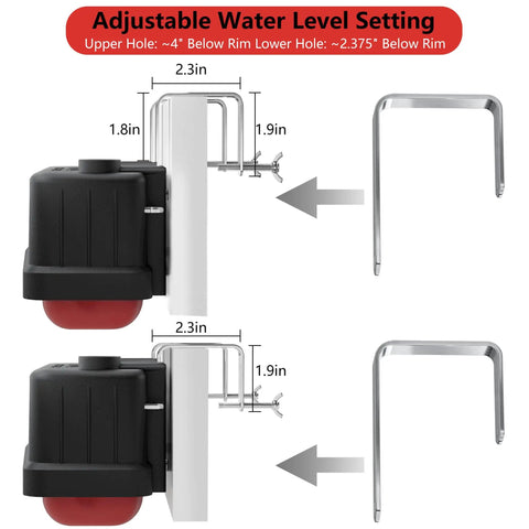 Premium Water Trough Float Valve With Automatic Water Level Control For Stock Tanks Poultry Coops And Livestock Waterers, adjustable height and installation guide.