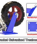 Heavy Duty Rubber Caster Wheels Set Of Four Built Tough With Reliable Brakes And Rock Solid Design for workshop cart with red wheel.
