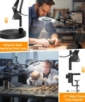 10X Magnifying Glass With Light And Stand, 2 In 1 Real Glass Lens Desk Lamp in action during craft and repair work