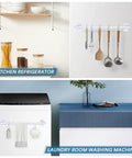 Kitchen and laundry shows magnetic rods holding utensils and towels Two Pack Magnetic Curtain Rods For Metal Doors And Stainless Surfaces Adjustable 16 To 28 Inch Half Inch Diameter Multi Use Cafe Style Mount Lightweight White Easy No Tools Installation For French Doors And Kitchen Windows