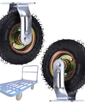 Hardcore Heavy Duty Rubber Caster Wheels Roll Slick As Butter With No Sweat Shock Absorption Easy Mount Kit for workshop carts, 200 kg load.