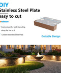 Eight Pack 4 Inch Retaining Wall Lights Waterproof LED Hardscape Lighting Cuttable Low Voltage Landscape Lighting 12V Paver Lights 1.5W Outdoor Step Lights 2700K Soft White ETL Listed with stainless steel plate