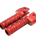 Short CNC Motorcycle Foot Pegs Set Red Aluminum Footpegs Foot Rest For CB Series And CBR Models With Symmetrical Balance Design