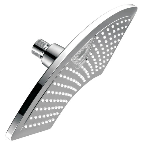 12 Inch Chrome Rainfall LED Shower Head With Color Changing LED LCD Temperature Display Curved Fan Design 123 Rub Free Jets