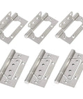 Heavy Duty Stainless Steel Ball Bearing Door And Window Hinges With Mute Silent Rotation Rustproof Furniture Hardware, pack of 6.