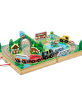 Portable Wooden Railroad Tabletop Playset With Magnetic Train Cars And Animal Scenery For Toddlers And Preschoolers Age Three Plus Legit Awesome Travel Kit with colorful scenery.