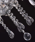 Close-up of clear glass drops on Dope Modern 12 Light K9 Crystal Chandelier Pendant Ceiling Light in European Style