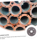 Stack of Four Piece Malleable Iron Floor Flange Fittings For Furniture Shelving Decor Industrial Style Clothing Racks