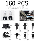 200 Piece Car Trim Removal Tool Kit Set with plastic fasteners and wire clips for auto interior trim.