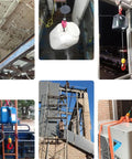 Heavy Duty Electric Lifting Hoist With Wireless Remote Control Supports Up To 400 Kilos lifting a container and equipment in various settings.