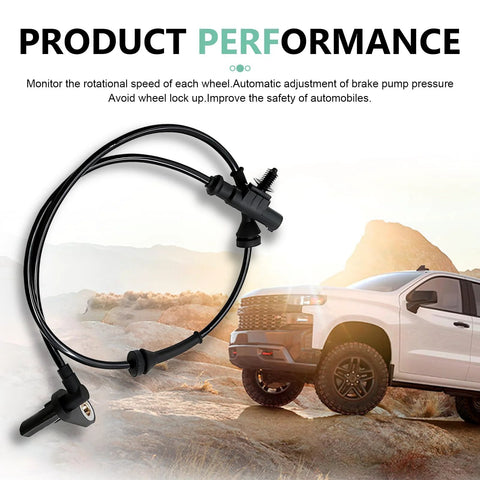 Icyfond black wheel speed sensor with long wiring harness for rear-left ABS brake system.
