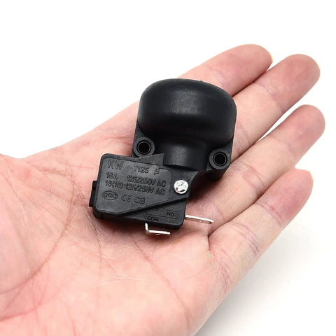 Person holding No Nonsense Anti Tilt Safety Tip Over Switch For Outdoor Patio Electric Heaters 16A 125V 250V AC Micro Cutoff Sensor