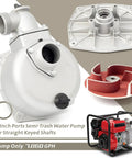 2 Inch Semi Trash Water Pump For Straight Keyed Shafts Replacement For Predator 212cc Clear Water Pump With 2 Inch Ports