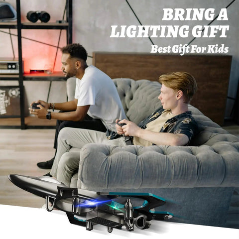 Remote Control Airplane With Three Batteries, Foam RC Plane For Kids And Adults, in indoor setting with two people gaming