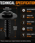 Technical specifications of Top Shelf Heavy Duty 12 Pack Fender Liner Bolts With Splash Shield Screws M4.2 X 1.41