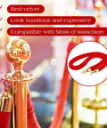 Six Pack Velvet Stanchion Rope Red Carpet Set With Gold Hooks 5 Foot Crowd Control Velvet Ropes For Events