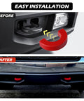 Easy installation of Tow Hook Covers For Chevy Silverado 1500 2007-2026 And GMC Sierra 1500 2007-2018, red upgrade shown