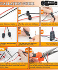 RGB Landscape Lighting Kit 8 Pack 5W Low Voltage 12V Outdoor LED Spotlight installation guide with wiring steps.