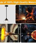 Modern Pendant Light Fixture With Clear Glass Shade And Adjustable Drop Wire For Kitchen Island Dining Room Bedroom Matte Black Industrial Lantern, 60inch drop.