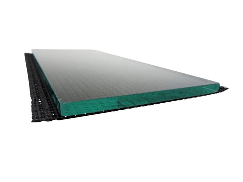 Side view of Three Sheets Of Five Sixteenth Inch By Five Inch By Twelve Inch Dead Flat Float Glass for Scary Sharp Sharpening System